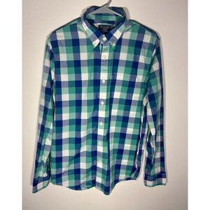 Abercrombie & Fitch Men’s Blue & Green Check Button Down Shirt Size M